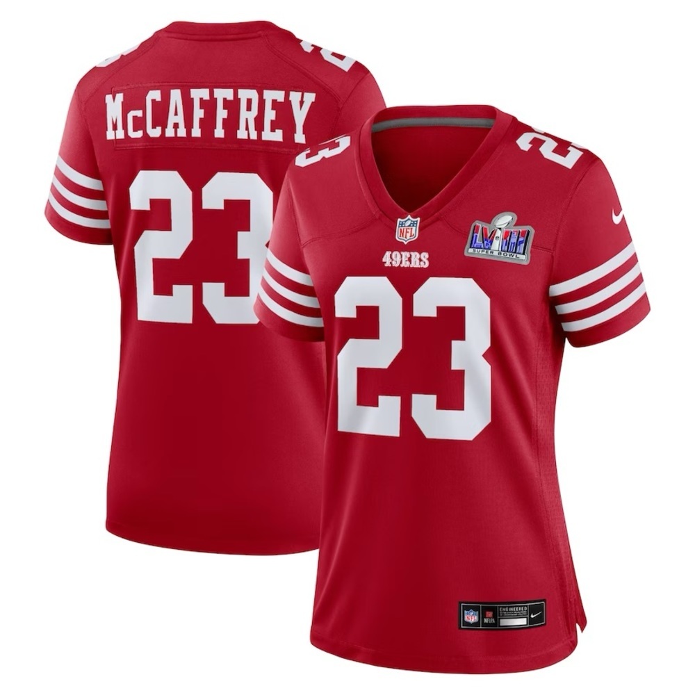 NWOT McCaffrey San Francisco 49ers Nike Women's Super Bowl LVIII Game J…